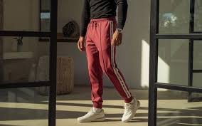 brooks brothers red fleece side stripe jogger pants